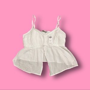 BNWT Hollister white babydoll tank top